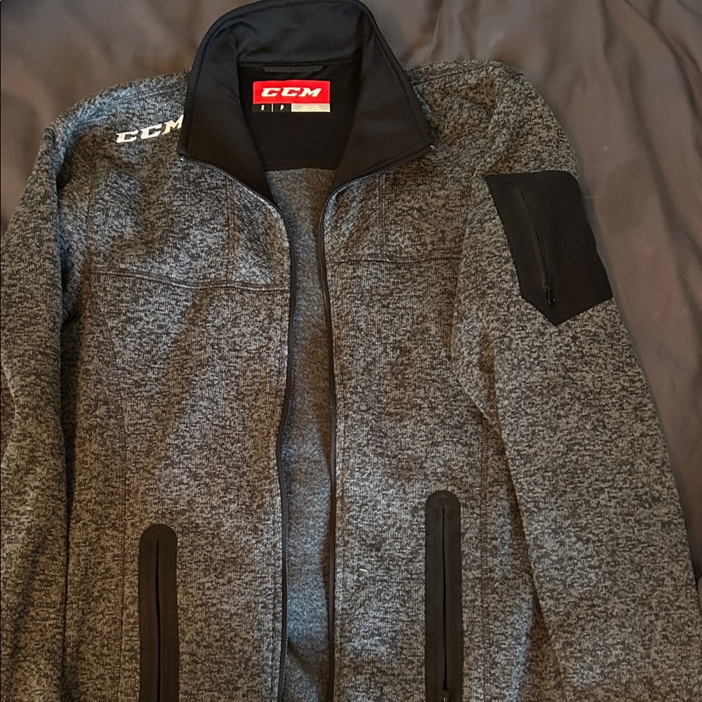 CCM Men's Black and Gray Performance Jacket